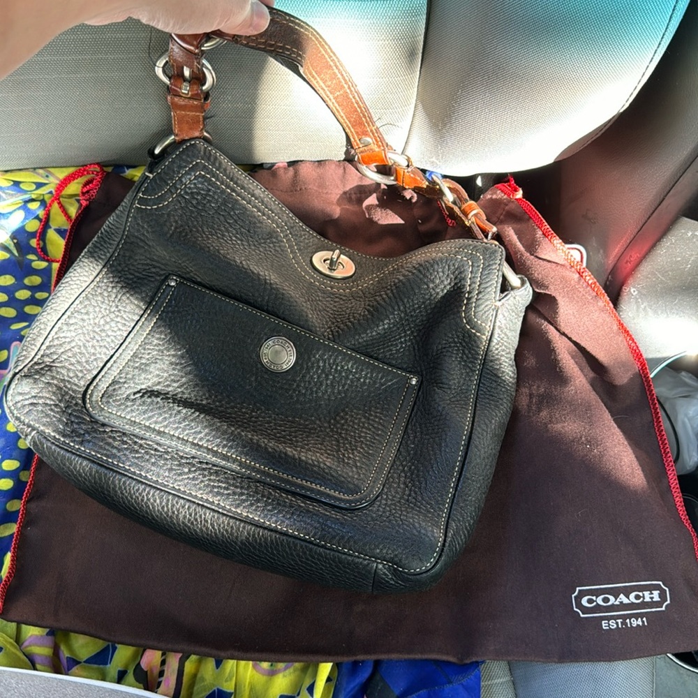 Authentic leather coach bag